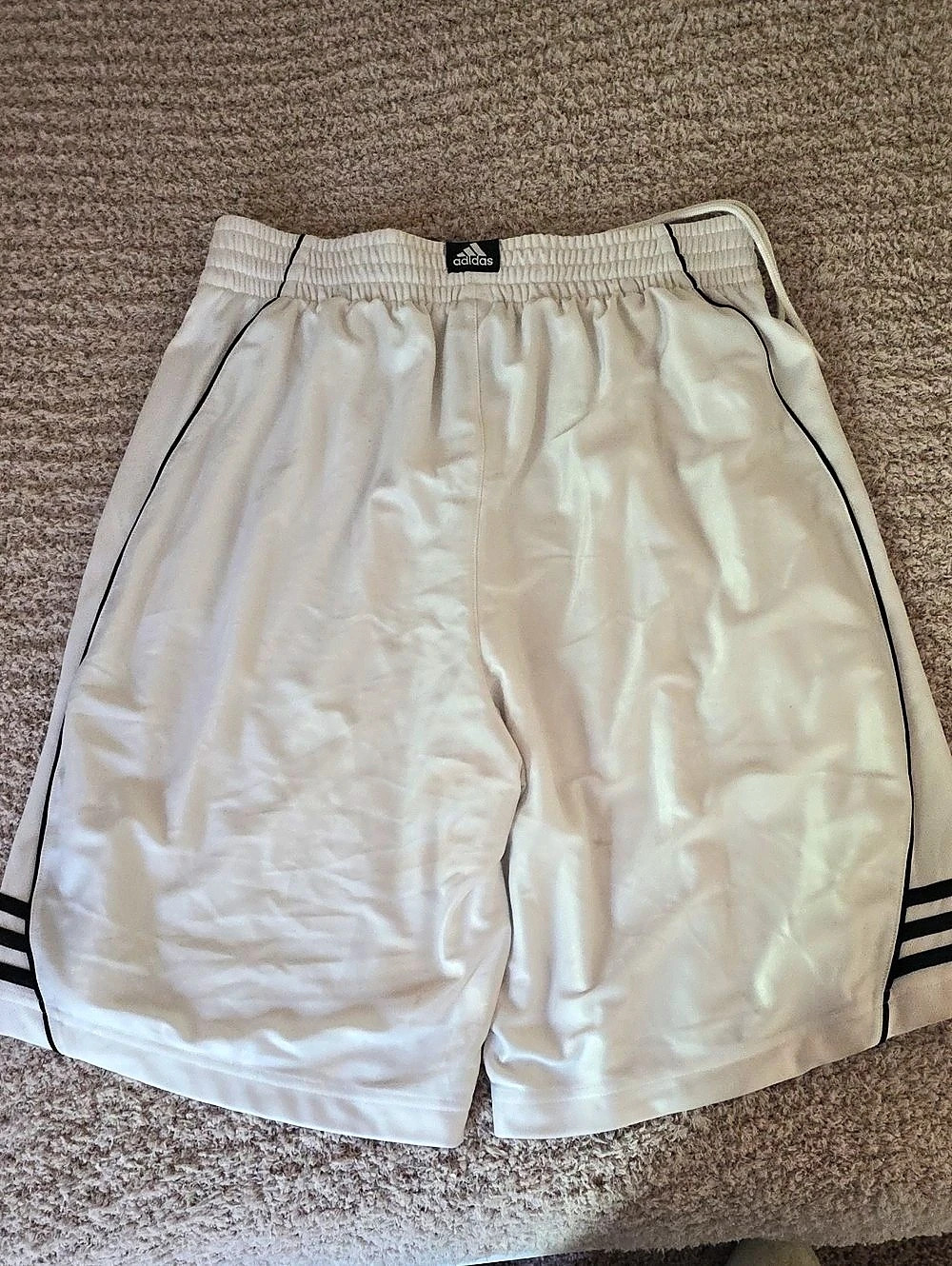 adidas Basketball Athletic Shorts White Size Large